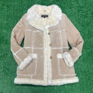 Steve Madden Suede Shearling Coat